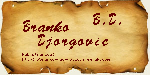 Branko Đorgović vizit kartica